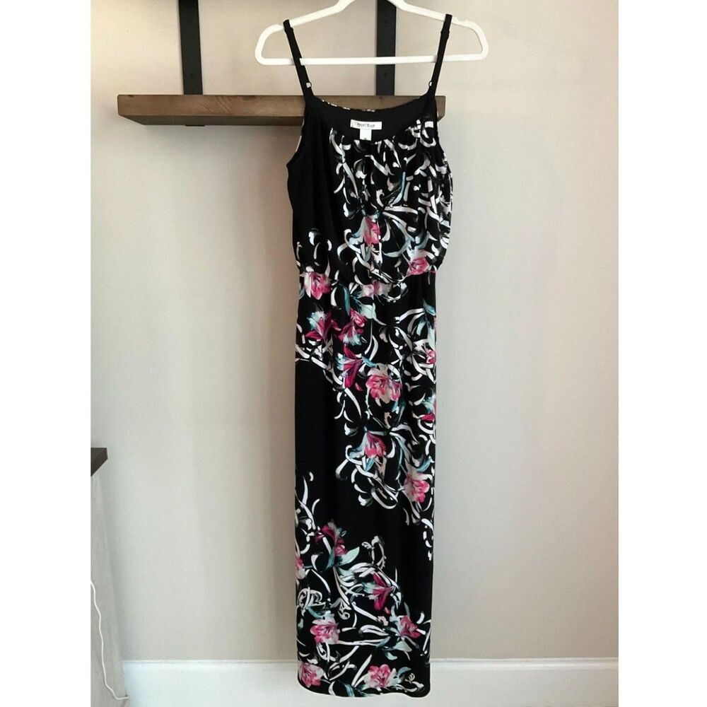 White House Black Market - Black Floral Print Maxi Dress - Size XS
